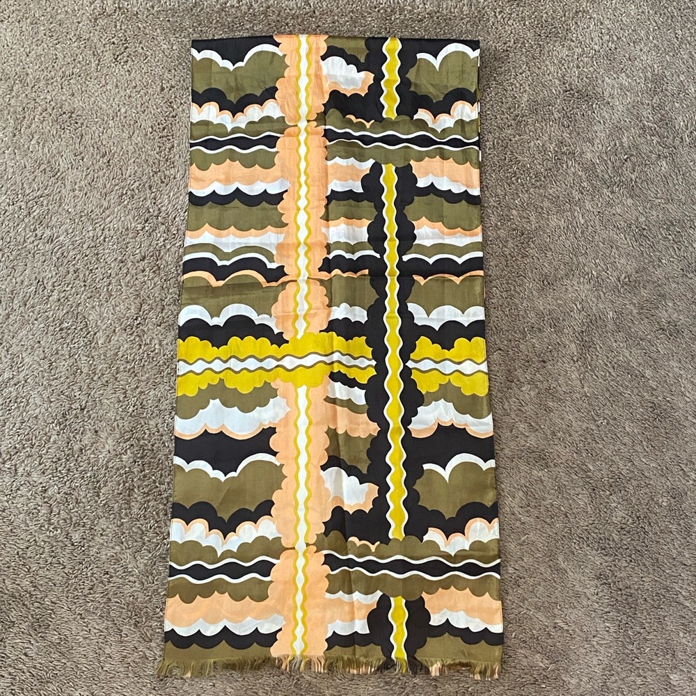 VTG 60’s Abstract Print Art Nylon Scarf Wrap Shawl